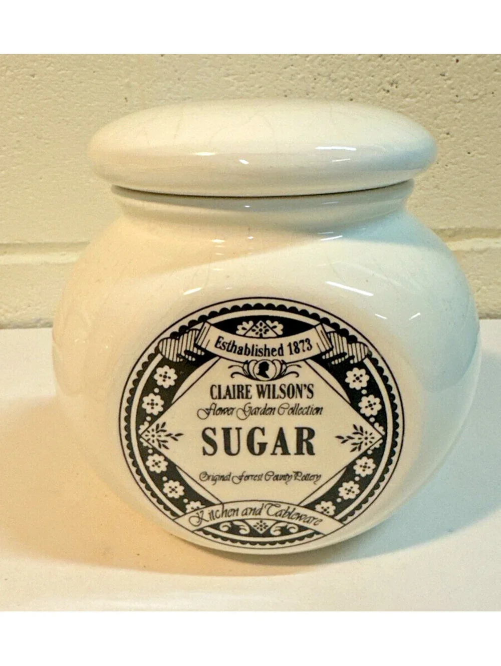 Claire Wilson Sugar Jar Flower Garden Collection Farmhouse Decor EUC